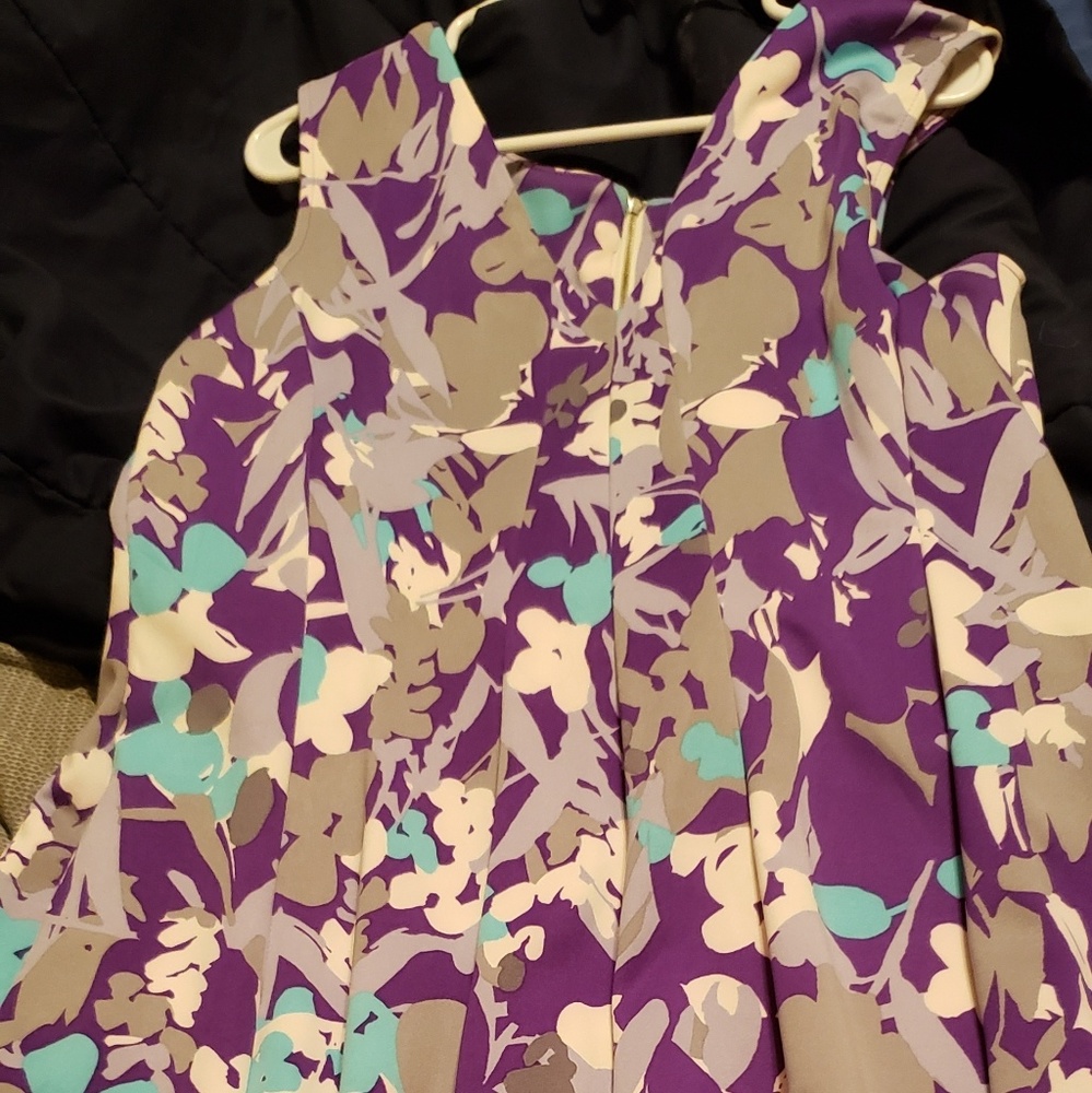 Purple, grey, white and blue dress